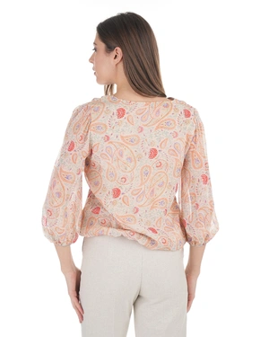 Blouse with an elegant paisley print in pastel tones | NEW - 3