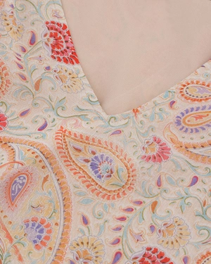 Blouse with an elegant paisley print in pastel tones | NEW - 6
