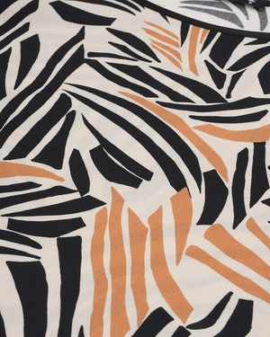 Viscose blouse with graphic print in beige and black | Casual - 5