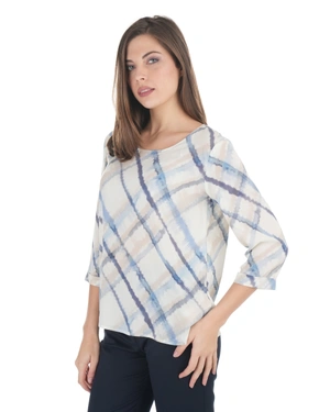 Blouse with geometric print in fine viscose | Blouses - 2