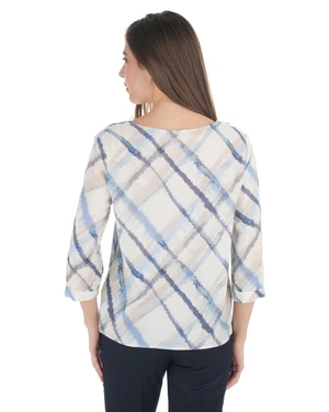 Blouse with geometric print in fine viscose | Blouses - 3