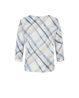 Blouse with geometric print in fine viscose | Blouses - 4