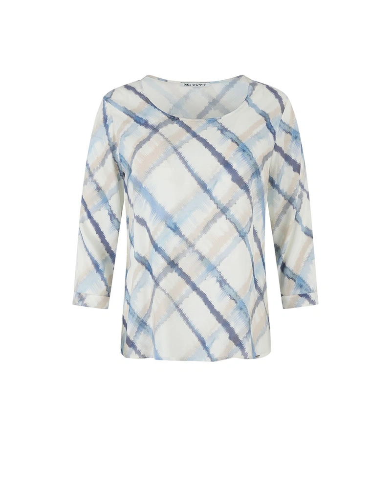 Blouse with geometric print in fine viscose | Blouses