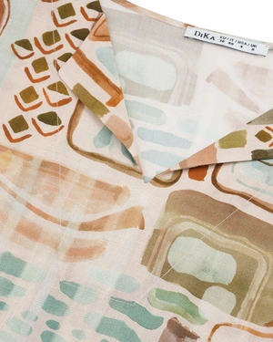 Viscose blouse with stylized pastel pattern | Casual - 6