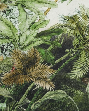 Linen blouse with a tropical print | Blouses - 5