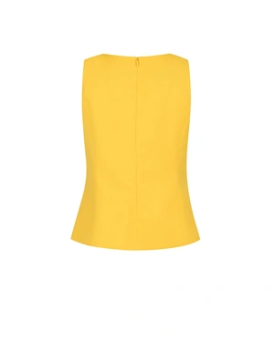 Women’s business blouse with a double-breasted effect in mustard color | NEW - 1