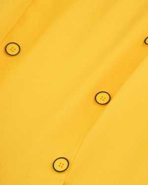 Women’s business blouse with a double-breasted effect in mustard color | NEW - 2