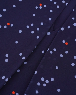 Navy blue women’s rayon blouse with a delicate polka-dot print | Blouses - 5