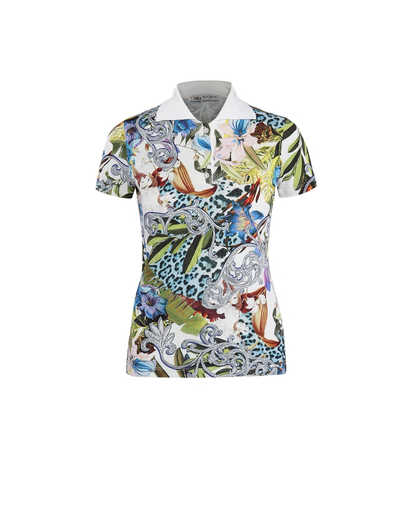 Bluză din bumbac cu guler polo | Tricotaje