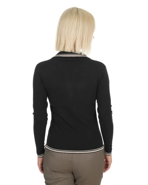 Черна блуза с отворена яка | КОЛЕКЦИЯ - 4