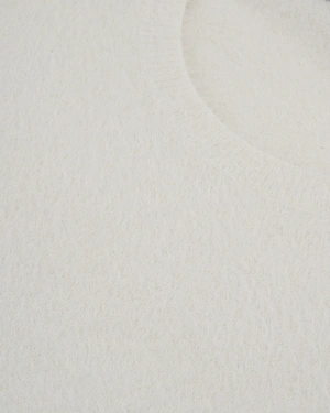 Ecru fluffy blouse with long sleeves | Pullovers - 2