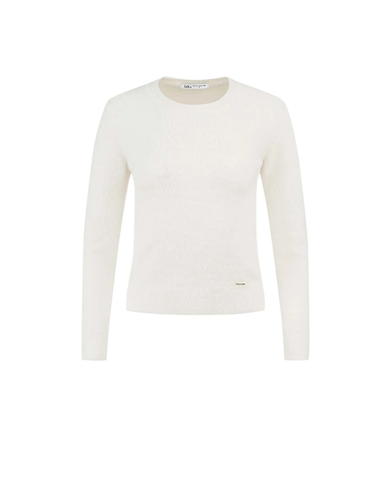 ეკრიუს ფუმფულა ბლუზა გრძელი სახელოებით | სვიტრები