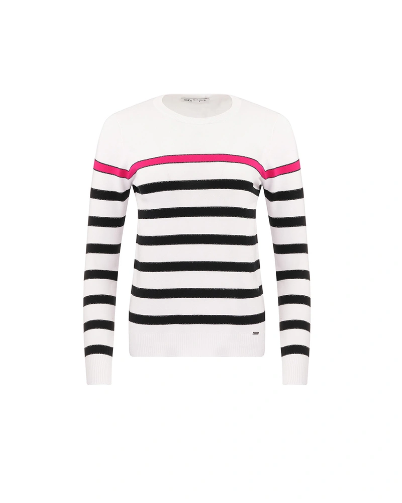 Пуловер райе в три цвята | Плетива