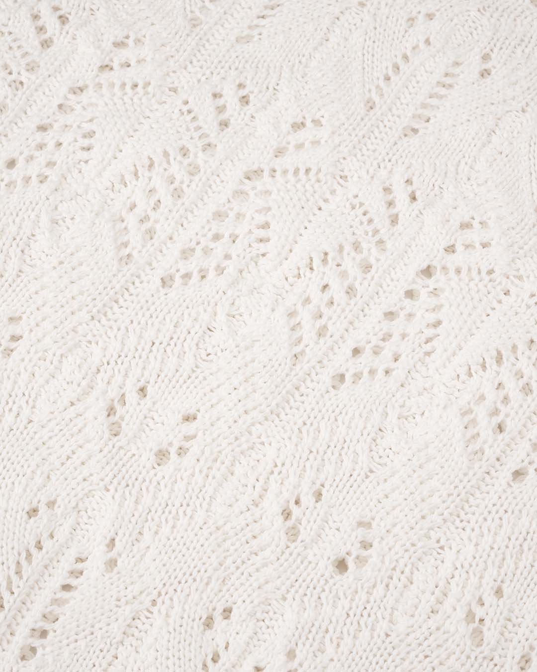 Pulover cu tricot fin ajurat de vară, alb din bumbac | Pulovere si Cardigane | Dikastore.ro - 2 Pulover cu tricot fin ajurat de vară, alb din bumbac | Pulovere si Cardigane - 2