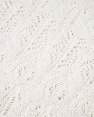 White summer cotton sweater with a fine openwork knit | Knitwear - 2