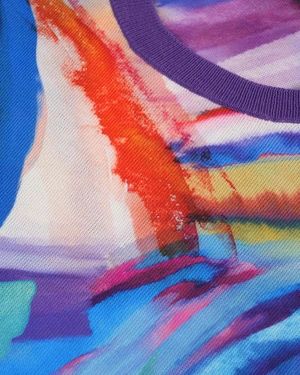 Трикотажна блуза с абстрактен десен | Блузи плетива - 2