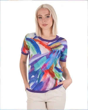 Трикотажна блуза с абстрактен десен | Блузи плетива - 3