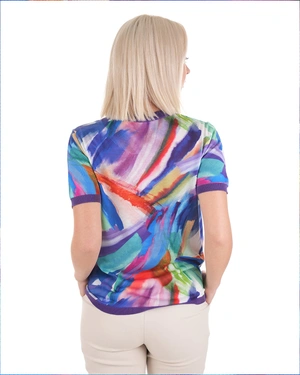 Трикотажна блуза с абстрактен десен | Блузи плетива - 4