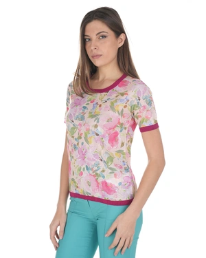 Плетен топ с флорален мотив в студени нюанси и детайл в бордо | ПРОДУКТИ | Dika.bg - 2 Плетен топ с флорален мотив в студени нюанси и детайл в бордо | ПРОДУКТИ - 2