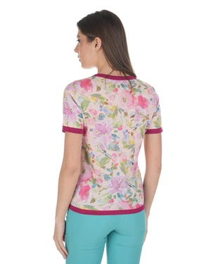 Плетен топ с флорален мотив в студени нюанси и детайл в бордо | ПРОДУКТИ | Dika.bg - 3 Плетен топ с флорален мотив в студени нюанси и детайл в бордо | ПРОДУКТИ - 3