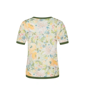 Knit top with a floral motif in warm tones and green detailing | PRODUCTS - 4