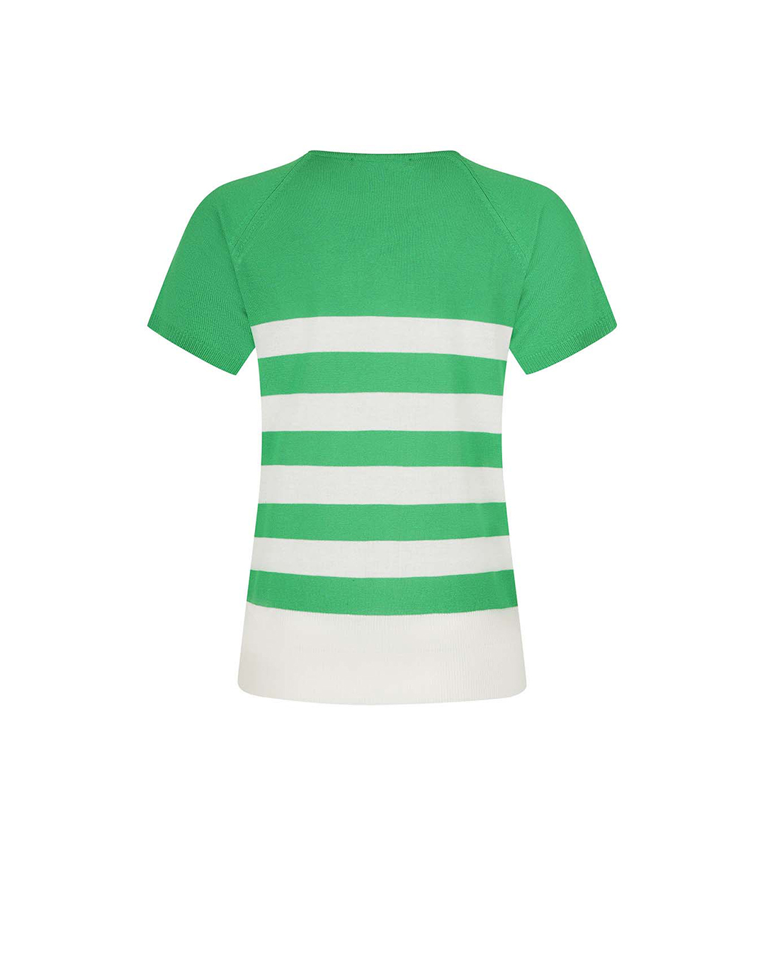 Green striped knit blouse with decorative buttons | Pulls | Dika.bg - 1 Green striped knit blouse with decorative buttons | Pulls - 1