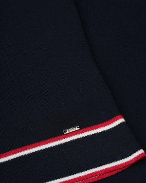 Трикотажна блуза с контрастна лента | Плетива - 2