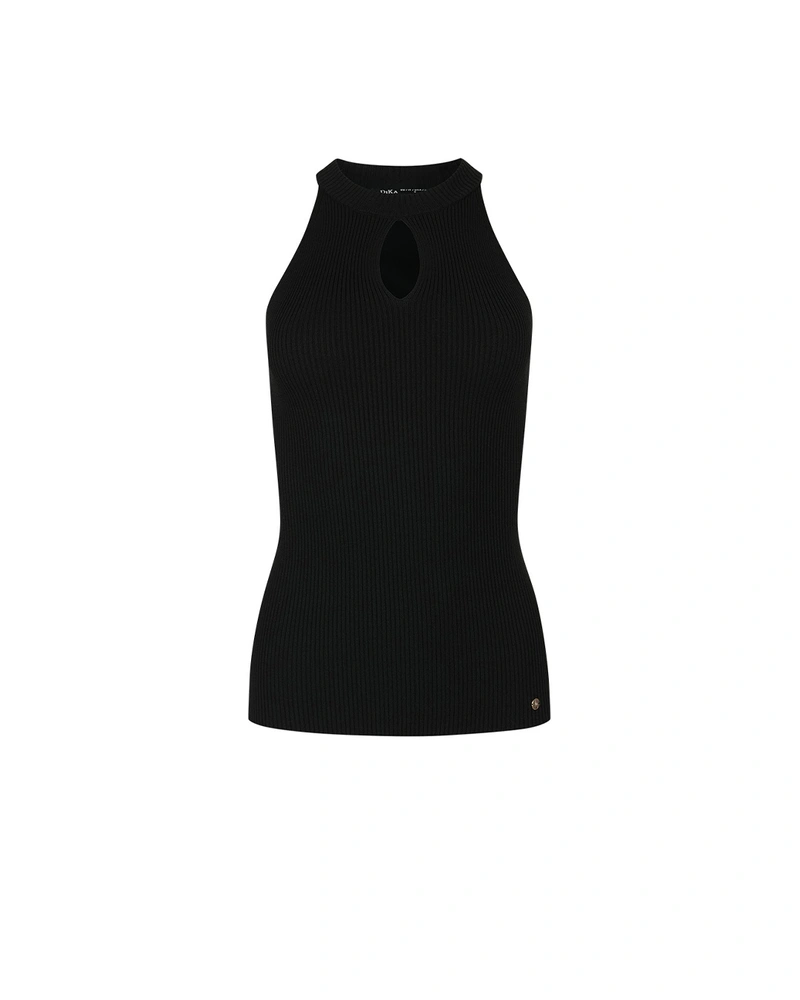 ნაქსოვი ტოპი წვეთის ფორმის ჭრილით | ყველა პროდუქტი