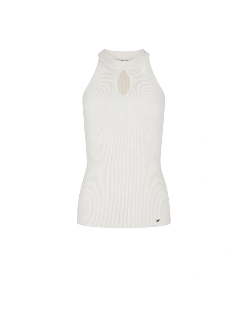 Трикотажен топ с капковиден отвор | Плетива