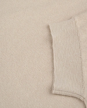 Бежов трикотажен памучен топ с къс ръкав | Плетива - 2