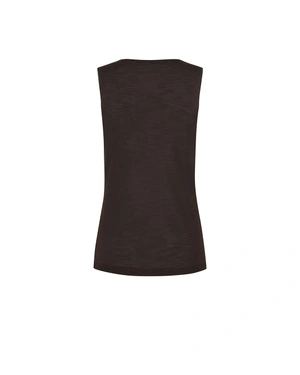 Brown sleeveless top made of viscose with a round neckline | SUMMER COLLECTION | Dikastore.ro - 1 Brown sleeveless top made of viscose with a round neckline | SUMMER COLLECTION - 1