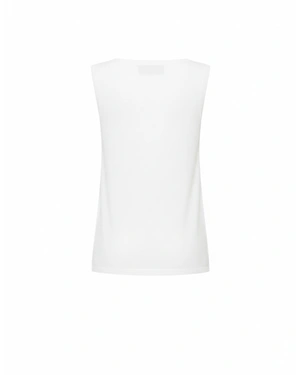 White sleeveless top with round neckline | Sweathers - 1