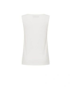 Light beige sleeveless top with round neckline | Casual - 1