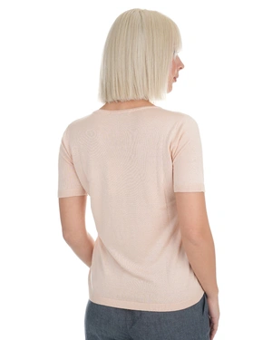 FSC viscose jersey top in a light peach color | Knitwear - 3