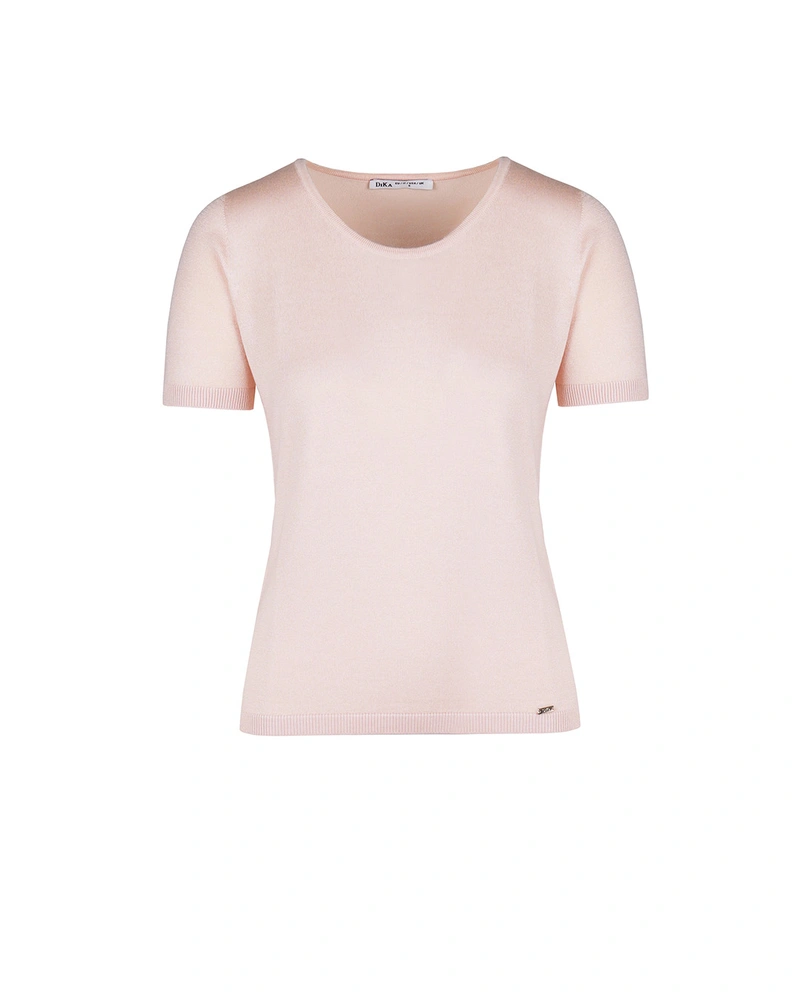 Трикотажен топ от FSC вискоза в светъл прасковен цвят | ПРОДУКТИ