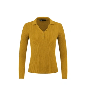 Bluză tricotată cu guler și nasturi, din amestec de lână | Pulovere | Dikastore.ro Bluză tricotată cu guler și nasturi, din amestec de lână | Pulovere