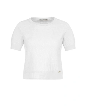 White knit blouse with textured motif | NEW | Dika.ge White knit blouse with textured motif | NEW