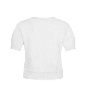 White knit blouse with textured motif | NEW | Dika.ge - 1 White knit blouse with textured motif | NEW - 1