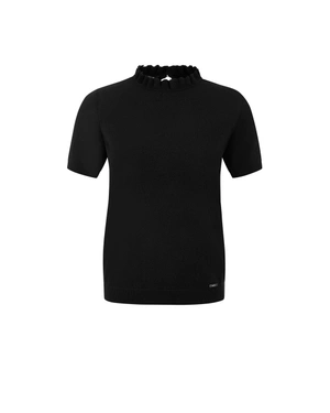 Черен пуловер с къс ръкав, деколте по врата и нормално вталяване | Плетива | Dika.bg Черен пуловер с къс ръкав, деколте по врата и нормално вталяване | Плетива