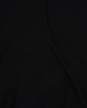 Black fine wrap-style V-neck sweater | Knitwear - 2