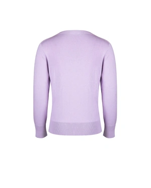 Light purple fine sweater with crew neck, made of certified viscose | Seamless knitwear - 1