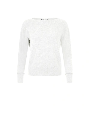 ბლუზა ნავის ფორმის ყელით ეკრიუს ფერში | ახალი