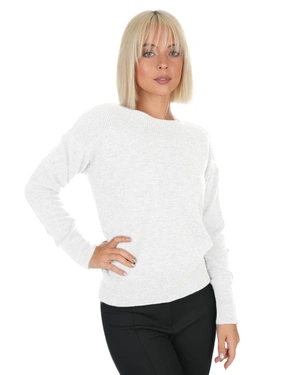 ბლუზა ნავის ფორმის ყელით ეკრიუს ფერში | ახალი - 2