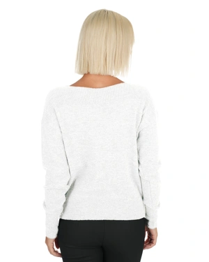 ბლუზა ნავის ფორმის ყელით ეკრიუს ფერში | ახალი - 3