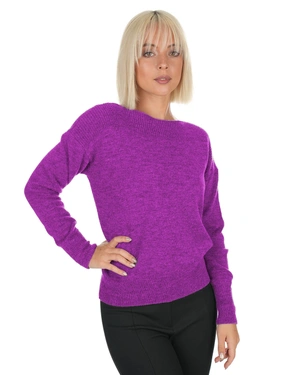 Bluză cu decolteu tip barcă în violet | Pulovere | Dikastore.ro - 3 Bluză cu decolteu tip barcă în violet | Pulovere - 3