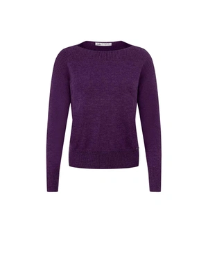 Boat neckline blouse in dark purple | Pullovers and Cardigans | Dika.ge Boat neckline blouse in dark purple | Pullovers and Cardigans