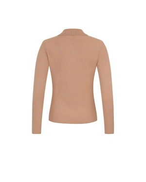 Beige sweater with collar and buttons in wool and cashmere | NEW | Dika.ge - 1 Beige sweater with collar and buttons in wool and cashmere | NEW - 1
