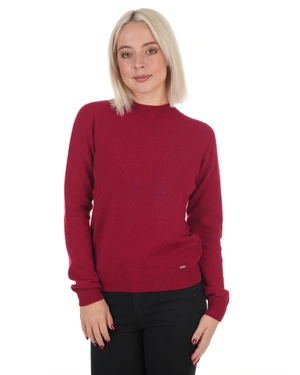 მუქი წითელი ფერის თხელი ქაშმირის სვიტერი | ახალი - 3