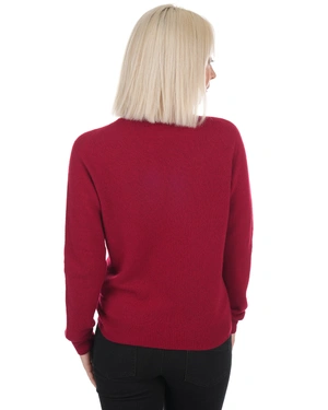 მუქი წითელი ფერის თხელი ქაშმირის სვიტერი | ახალი - 5