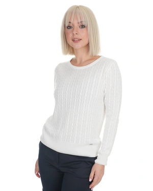 კლასიკური ნაქსოვი საგაზაფხულო სვიტერი თეთრ ფერში, დახვეწილი დეტალებით | ახალი | Dika.ge - 2 კლასიკური ნაქსოვი საგაზაფხულო სვიტერი თეთრ ფერში, დახვეწილი დეტალებით | ახალი - 2